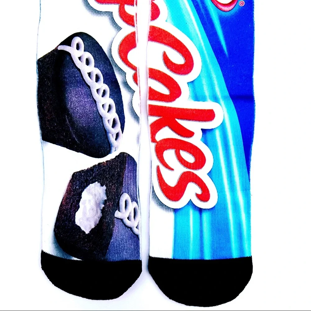 Odd Sox Hostess Cupcake Crew Socks Mens Womens Fun Novelty Gift Blue White Red
